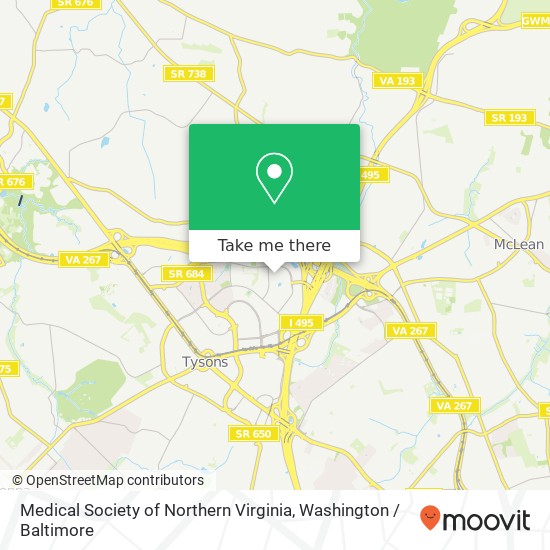 Mapa de Medical Society of Northern Virginia, 7927 Jones Branch Dr