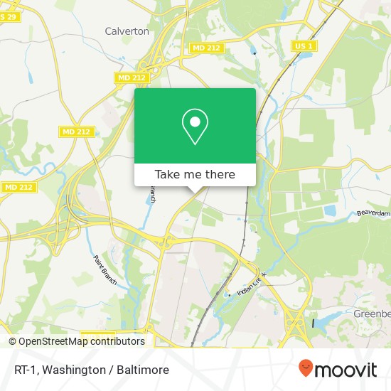 Mapa de RT-1, Beltsville, MD 20705