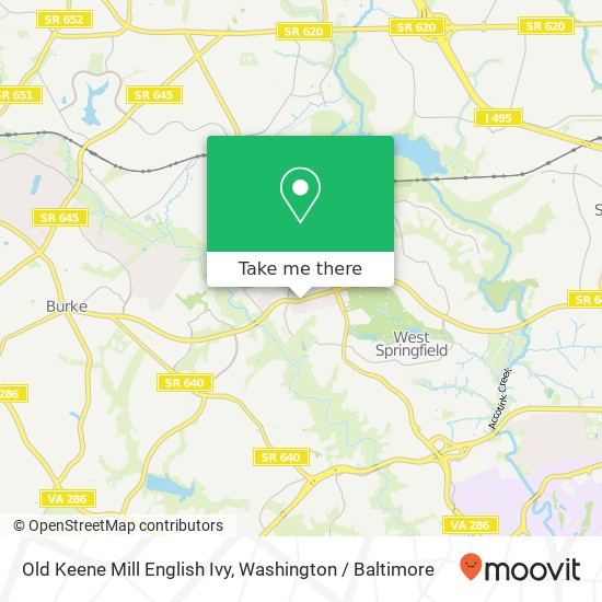 Mapa de Old Keene Mill English Ivy, Springfield, VA 22152