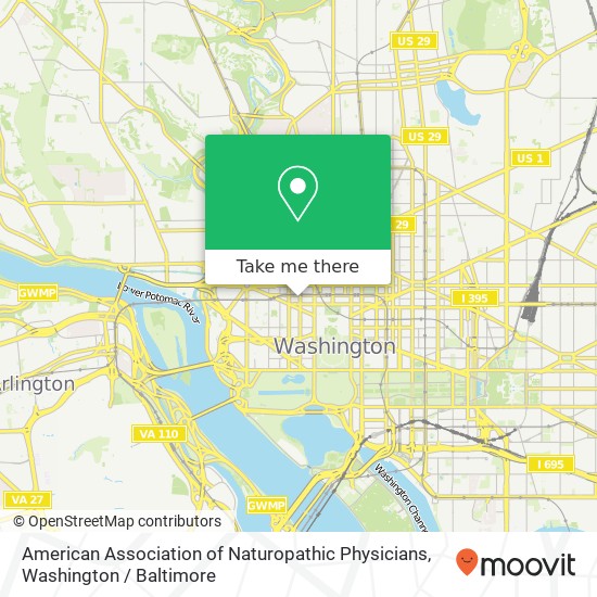 Mapa de American Association of Naturopathic Physicians, 818 18th St NW
