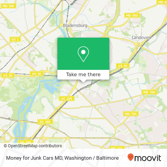 Money for Junk Cars MD map