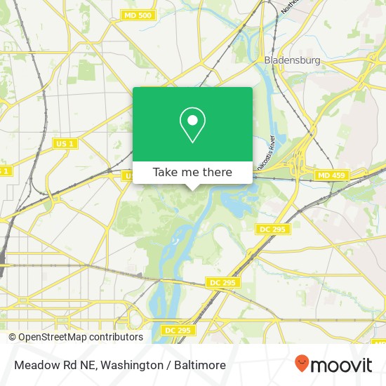 Mapa de Meadow Rd NE, Washington, DC 20002