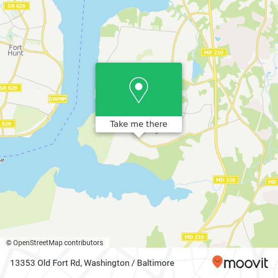 Mapa de 13353 Old Fort Rd, Fort Washington, MD 20744