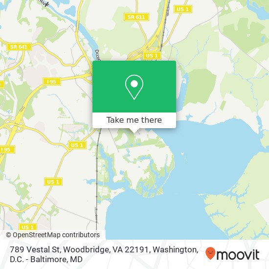 Mapa de 789 Vestal St, Woodbridge, VA 22191