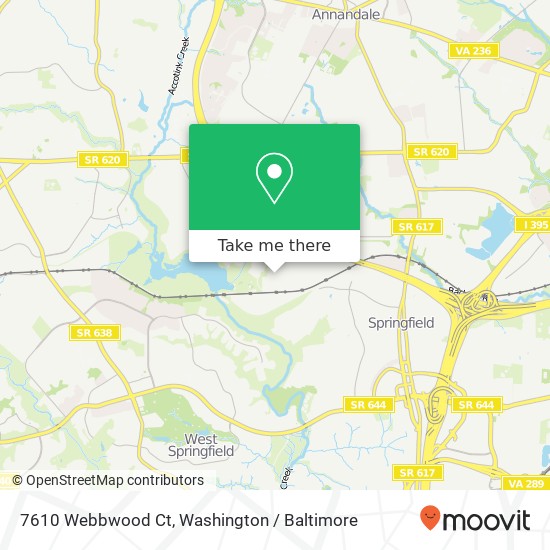 Mapa de 7610 Webbwood Ct, Springfield, VA 22151