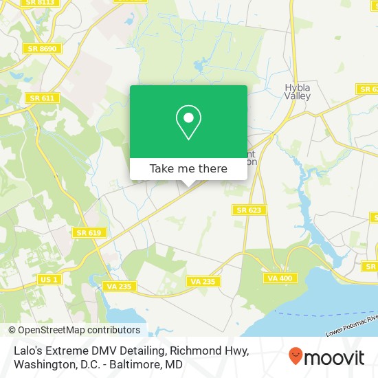 Lalo's Extreme DMV Detailing, Richmond Hwy map