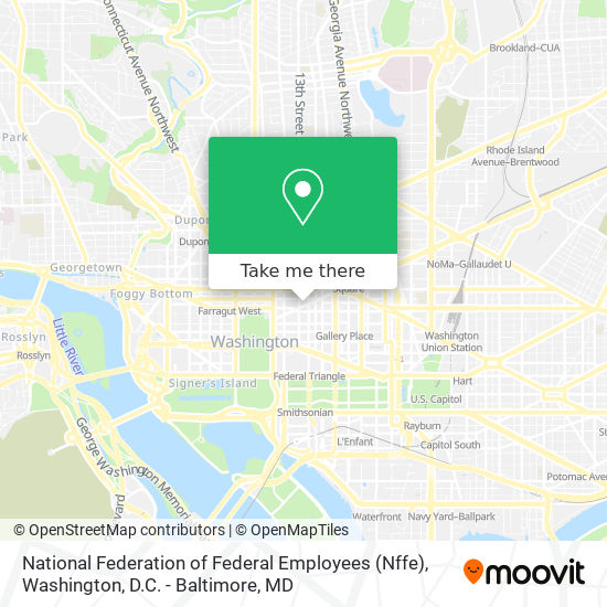 National Federation of Federal Employees (Nffe) map