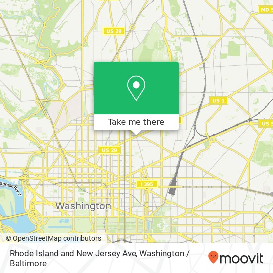 Mapa de Rhode Island and New Jersey Ave, Washington, DC 20001