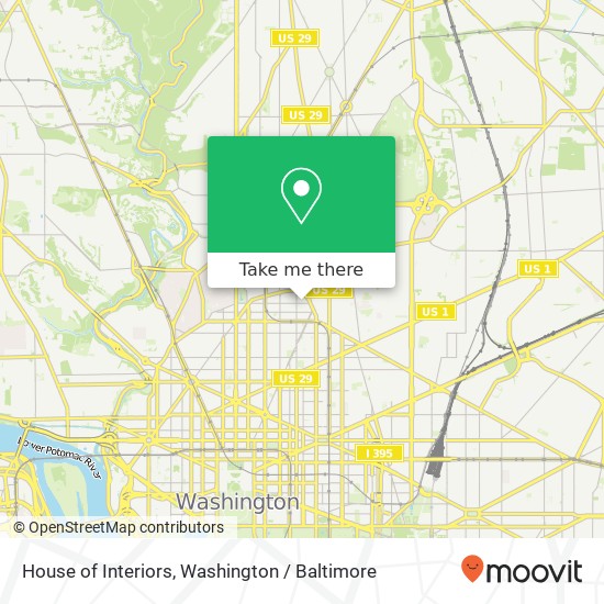 Mapa de House of Interiors, 1001 W St NW