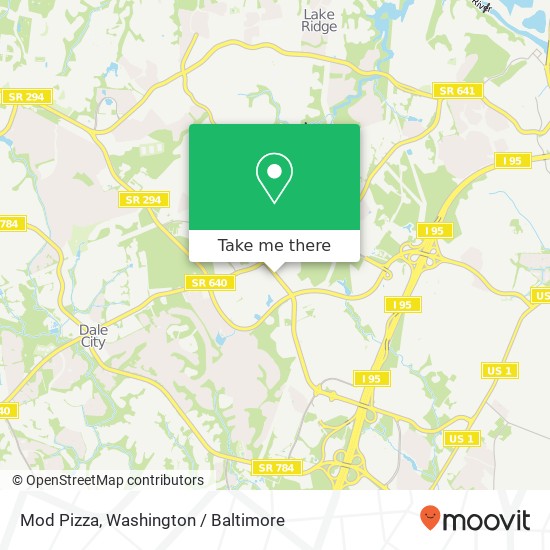 Mapa de Mod Pizza, 13800 Smoketown Rd