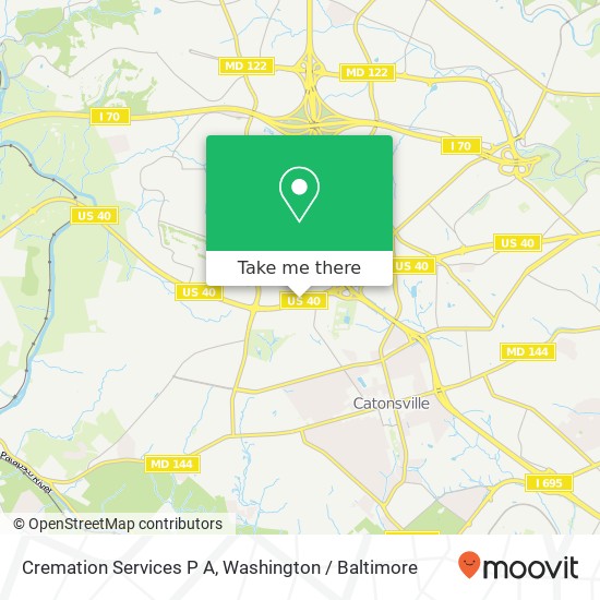 Mapa de Cremation Services P A, Baltimore National Pike