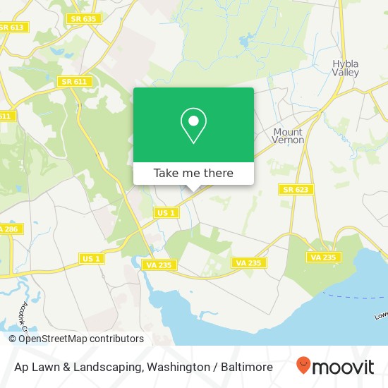 Mapa de Ap Lawn & Landscaping, 8622 Richmond Hwy
