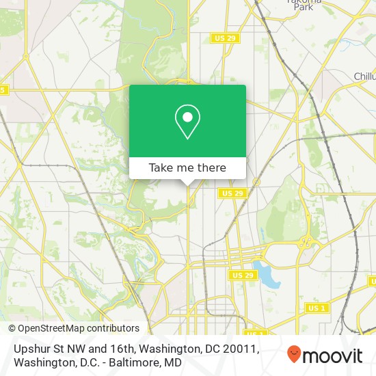 Mapa de Upshur St NW and 16th, Washington, DC 20011