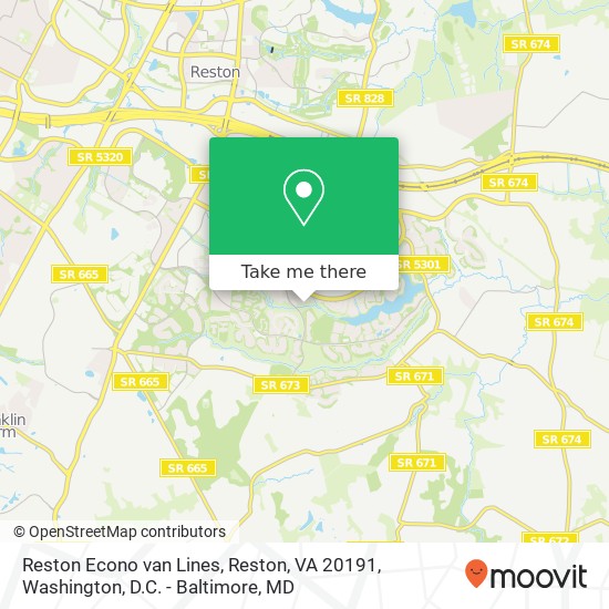 Mapa de Reston Econo van Lines, Reston, VA 20191