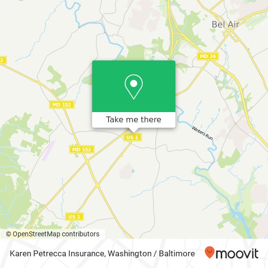 Karen Petrecca Insurance, Belair Rd map