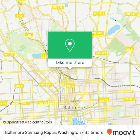 Mapa de Baltimore Samsung Repair