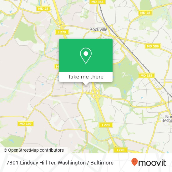 Mapa de 7801 Lindsay Hill Ter, Potomac, MD 20854