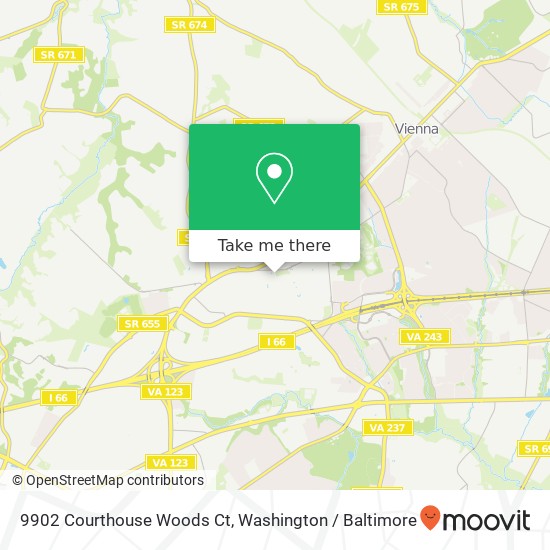 Mapa de 9902 Courthouse Woods Ct, Vienna, VA 22181