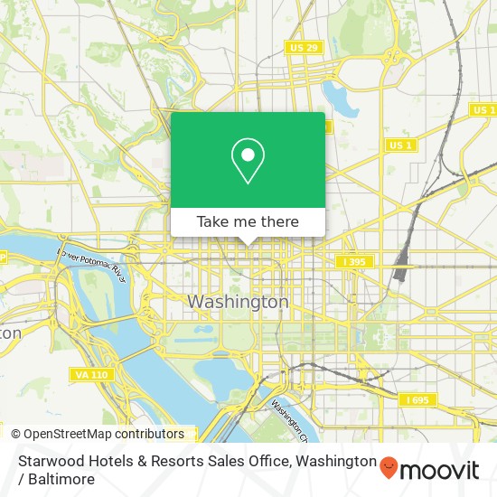 Mapa de Starwood Hotels & Resorts Sales Office, 1015 15th St NW