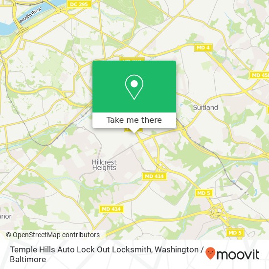 Mapa de Temple Hills Auto Lock Out Locksmith, 2911 Colebrooke Dr