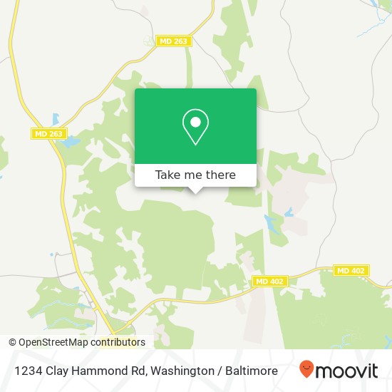 Mapa de 1234 Clay Hammond Rd, Prince Frederick, MD 20678