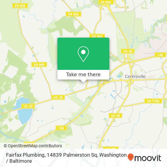 Mapa de Fairfax Plumbing, 14839 Palmerston Sq