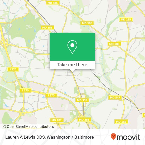 Mapa de Lauren A Lewis DDS, 11301 Rockville Pike