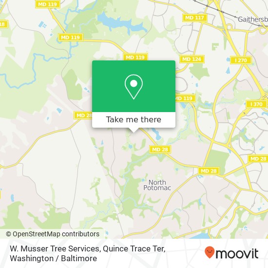 Mapa de W. Musser Tree Services, Quince Trace Ter