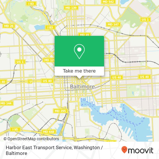 Harbor East Transport Service map