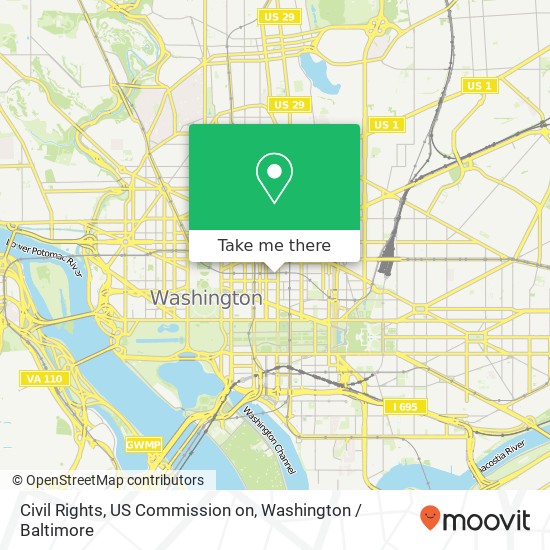 Mapa de Civil Rights, US Commission on