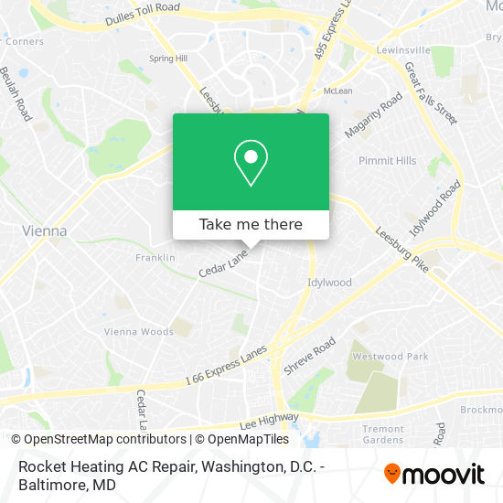 Mapa de Rocket Heating AC Repair