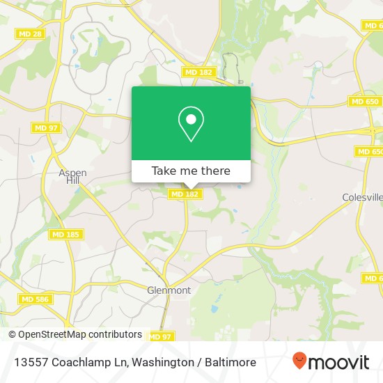 Mapa de 13557 Coachlamp Ln, Silver Spring, MD 20906