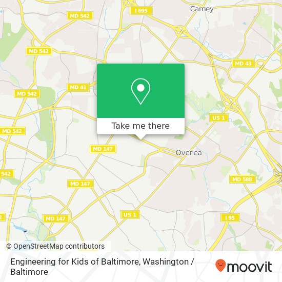 Mapa de Engineering for Kids of Baltimore, 3305 E Northern Pkwy