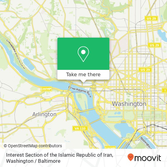 Interest Section of the Islamic Republic of Iran, 1045 Wisconsin Ave NW map