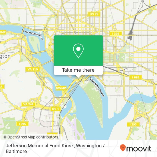Jefferson Memorial Food Kiosk, E Basin Dr SW map