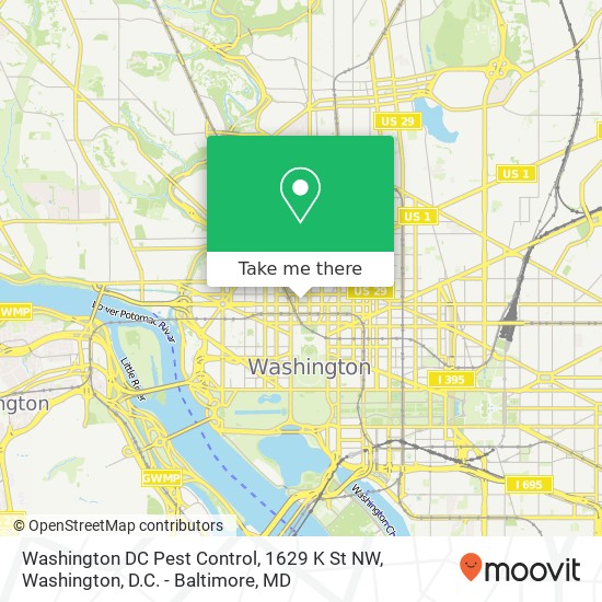 Washington DC Pest Control, 1629 K St NW map
