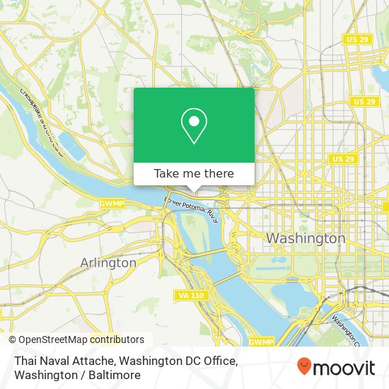 Mapa de Thai Naval Attache, Washington DC Office