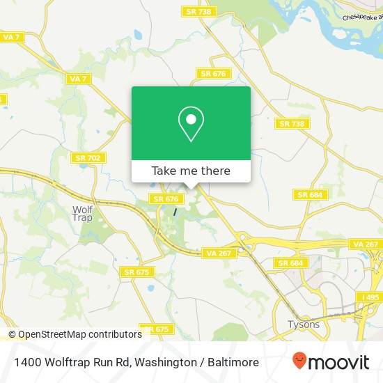 1400 Wolftrap Run Rd, Vienna, VA 22182 map