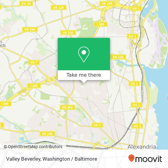 Mapa de Valley Beverley, Alexandria, VA 22302