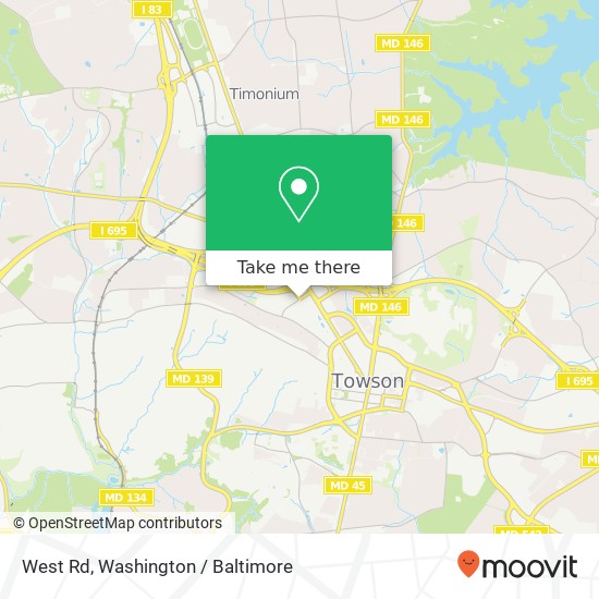 Mapa de West Rd, Towson, MD 21204