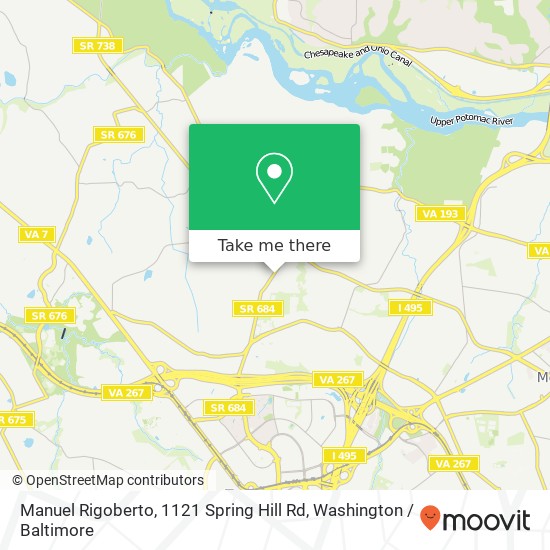 Manuel Rigoberto, 1121 Spring Hill Rd map