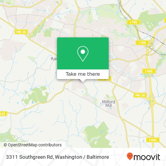 Mapa de 3311 Southgreen Rd, Windsor Mill, MD 21244