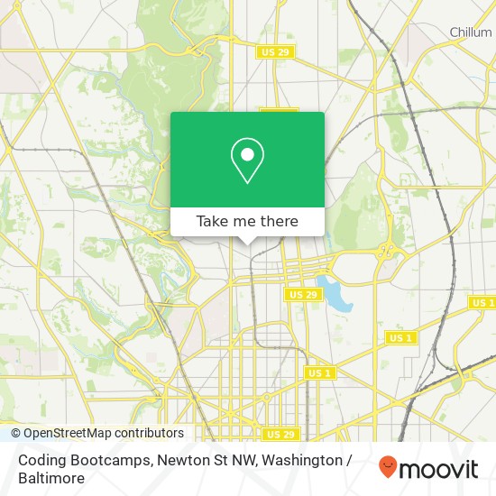 Mapa de Coding Bootcamps, Newton St NW