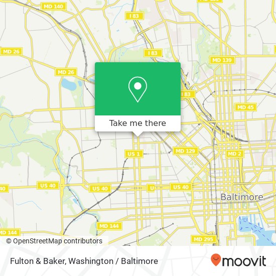 Mapa de Fulton & Baker, Baltimore, MD 21217