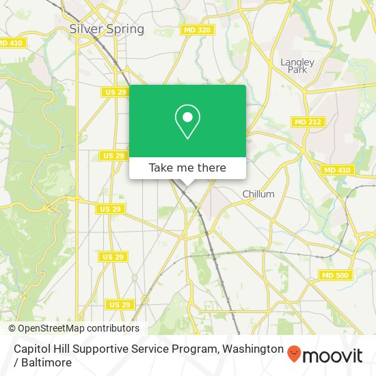 Mapa de Capitol Hill Supportive Service Program, 6135 Kansas Ave NW