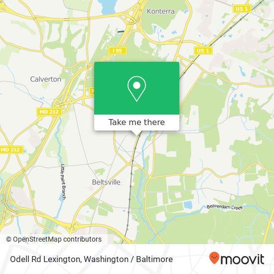 Mapa de Odell Rd Lexington, Beltsville, MD 20705
