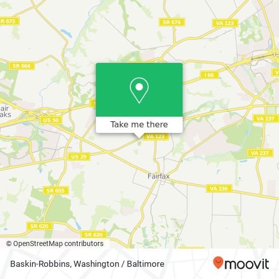 Mapa de Baskin-Robbins, 10657 Fairfax Blvd