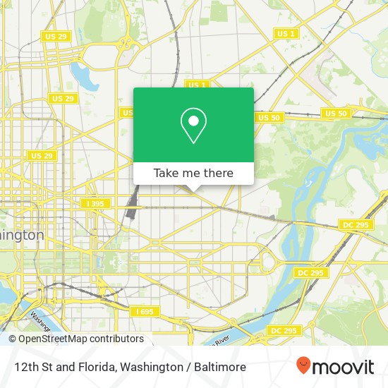 12th St and Florida, Washington, DC 20002 map