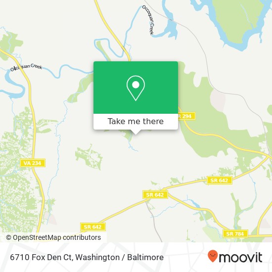 Mapa de 6710 Fox Den Ct, Manassas, VA 20112