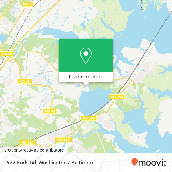 Mapa de 622 Earls Rd, Middle River, MD 21220